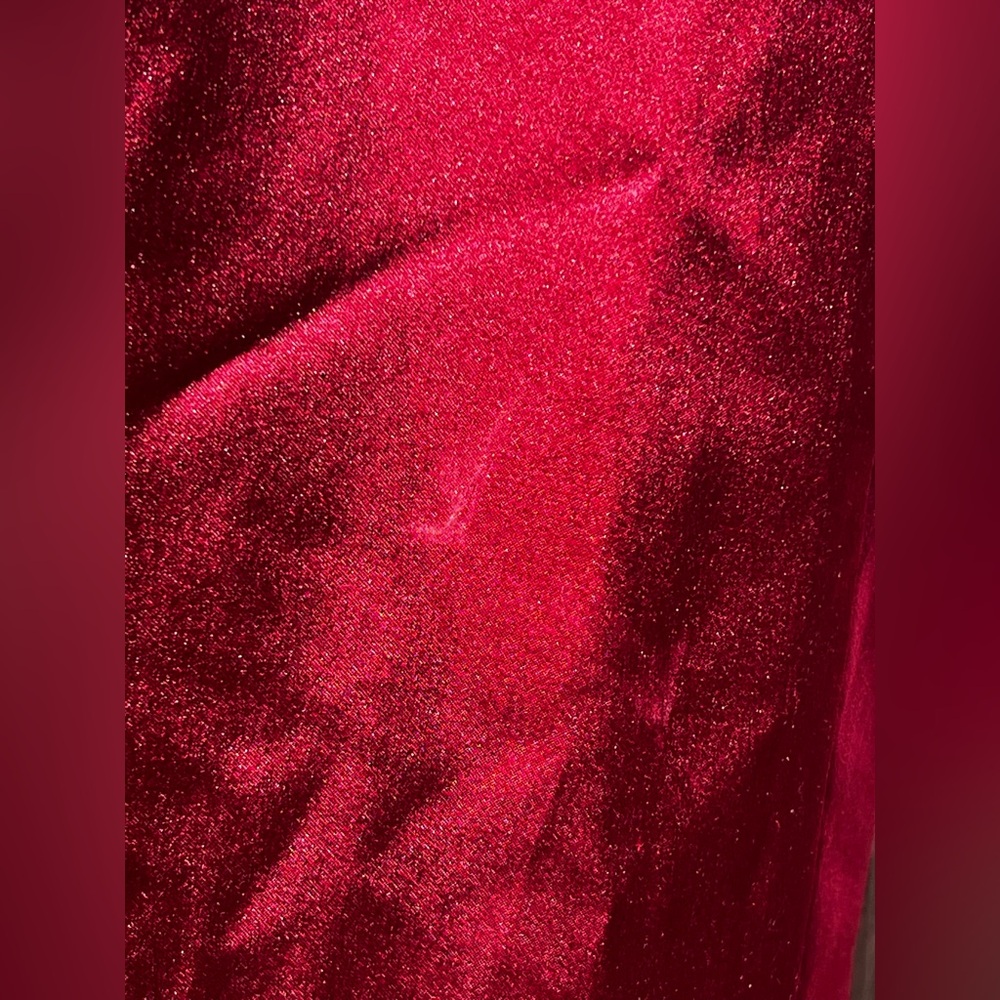 AIIFOS ORLA Skirt Metallic Satin MIDI Skirt In Metallic Red - Picture 12 of 15
